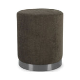 Pouf, maro, din lemn de pin MDF otel si poliester, Ø 35 cm, Ernestine Bizzotto